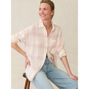 Faherty Dune Cotton Gauze Relaxed Shirt - Rose Cove Plaid